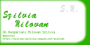 szilvia milovan business card